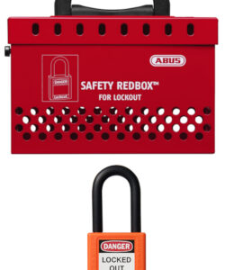 Abschließbare Box f. sicherheitsrelevante Komponenten (inkl. 1 Vorhängeschloss)