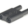 Sicherheitsverbindungsstecker schwarz 4mm mit Anzapfung, 1000V/32A CAT II