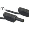 Sicherheitsmessleitung 2mm, 30cm, schwarz, 10A, stapelbare Stecker