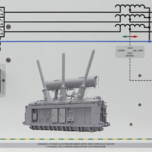 Dreiphasiger Stelltransformator mit Motorantrieb