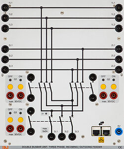 Doppelsammelschiene, 3-phasig, Einspeise- / Abgangsfeld