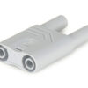 Sicherheitsverbindungsstecker grau 4mm mit Anzapfung, 1000V/32A CAT II