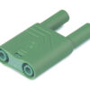 Sicherheitsverbindungsstecker grün 4mm mit Anzapfung, 1000V/32A CAT II