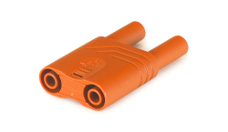 Sicherheitsverbindungsstecker orange 4mm mit Anzapfung, 1000V/32A CAT II