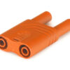 Sicherheitsverbindungsstecker orange 4mm mit Anzapfung, 1000V/32A CAT II