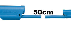 Adapter - Sicherheitsmessleitung 4/2mm, 50cm blau, 600V, CATII