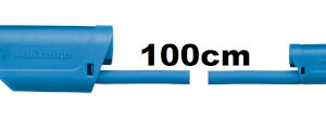 Adapter - Sicherheitsmessleitung 4/2mm, 600V, CATII, 100cm, (blau)