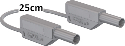 Sicherheitsmessleitung 4mm, 25cm grau, 600 V, CAT III ~ 1000 V, CAT II / 32A