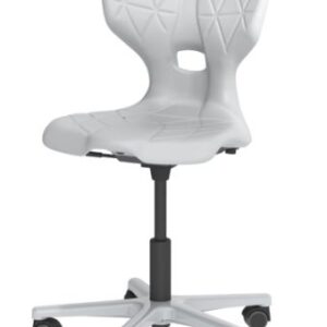 Rollen-Hartkunststoffstuhl SybaFlex, ergonomisch, höhenverstellbar ohne Armlehne