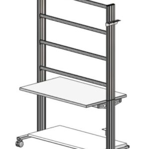 Mobiler Experimentierstand, 3-etagig, 6 Steckdosen, 1250x1970x700mm (BHT)