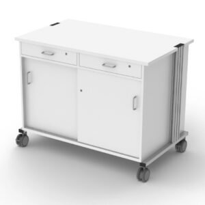 Demostand Wechselstrom, Schiebetürschrank, Nutmatten, 1250x957x760mm (BHT)