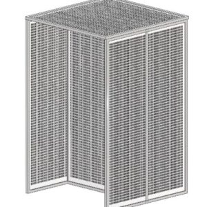 Doppel-Lochblechinstallationskabine, beidseitg bestückbar, je Seite 200x120x60cm