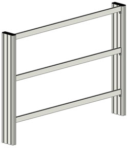 SybaPro Experimentierrahmen für Labortische 125, 1250x910x120mm, 2-etagig