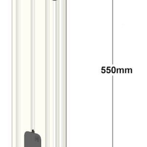 SybaPro Alu-Profilverlängerung 550mm zur Montage von Zubehörteilen, mit Öffnung