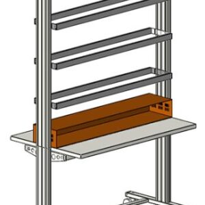 Energieversorgungskanal für mobile Tische + Wagen 1250mm, Tischmontage (3HE/222T