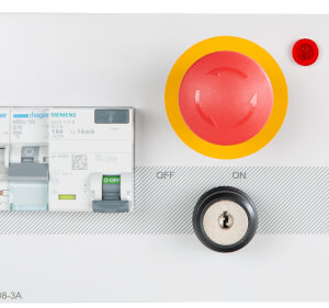Netzfeld Wechselstrom, 230V/16A, FI, Not-Aus, Schlüsselschalter, (42TE)