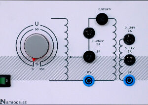 Regelbare Spannungsversorgung AC 0-250V/2A, 0-27/6A, 0-14V/12A, (42TE)