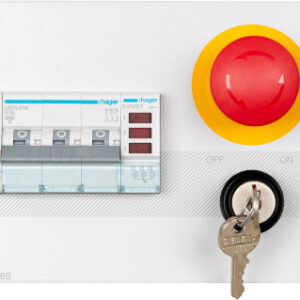 Netzfeld, Drehstrom Leitungsschutzschalter 3x B16, Not-Aus u. Schlüsselschalter