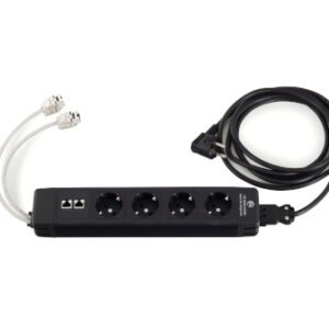 Energieleiste , 4x Schuko 230V, 2x RJ45 Cat VI (schwarz)