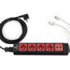 Energieleiste , 4x Schuko 230V, 2x RJ45 Cat VI (rot)