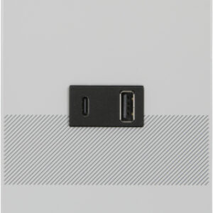 2-fach USB-Netzteileinsatz, USB-A +USB-C, 18W, (18TE)
