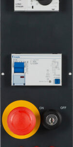 Netzfeld Drehstrom für SybaPro Systemtisch, FI 30mA, Not-Aus, Abnahmefeld, 2ME