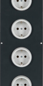 Steckdosenfeld für SybaPro-Systemtisch mit 4 Schukosteckdosen, 2ME