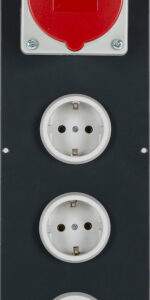 Steckdosenfeld mit 1 CEE- und 3 Schukosteckdosen, für SybaPro-Systemtisch, 2ME