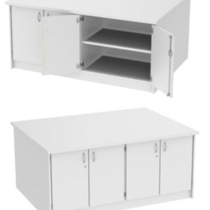 4er-Schrankinsel 2x2 Nutmatten-Schränke, 2-türig + Abdeckplatte 176*80, 1760x130