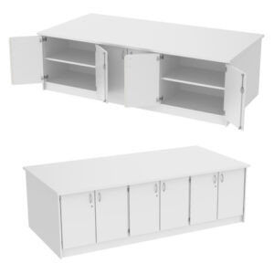 6er-Schrankinsel 2x3 Nutmatten-Schränke, 2-türig + Deckplatte 260*80, 2600x1300x