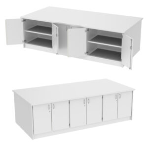 6er-Schrankinsel 2x3 Schränke 2-türig +Einlegeböden + Deckplatte 260*80, 2600x13