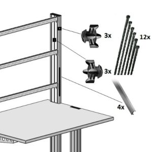 Kabelführungsset SybaPro für Alu-Laborsysteme