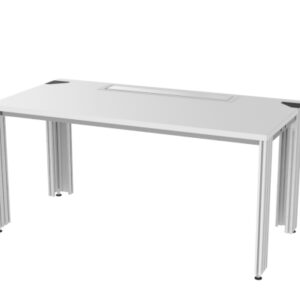 SybaPro Systemtisch mit Tischbein-Energiesäulen + Kabelkanal mit Klappe 150*80,