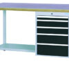 SybaWork Werkbank, 1500x750x859mm, 5 Schubladen, Fachboden, Multiplexplatte 40mm
