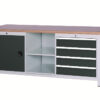 SybaWork Werkbank, 2000x859x750mm (BHT), 4 Schubladen, 1 Türe, 2 Fachböden, Mult