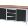 SybaWork Werkbank, 2000x750x859mm (BHT), 3 Schubladen, 2 Türen, Multiplexplatte