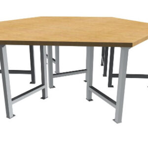 Team-Work Arbeitsplatz 6-eck mit Stahlgestell , 2500x2165x859mm (BHT), 40mm Plat