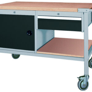 Mobile Werkbank SybaWork, 1200x859x750mm (BHT), Schublade, Unterschrank, Fachbod