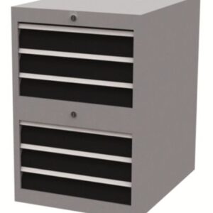 Schubladenschrank SybaWork, 555x819x736mm (BHT), 2x3 Schubladen mit Zentralversc