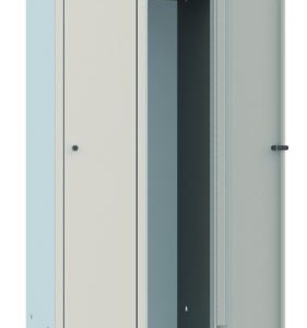 Garderobenschrank, 2 Abteile a 300mm, Drehriegel für Hängeschloss, 1800x600x500m