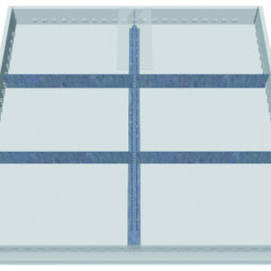 6-fach-Schubladeneinsatz, Höhe 100mm für Schubladeninnenmaß 600x600mm