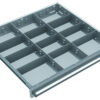 12-fach-Schubladeneinsatz, Höhe 100mm für mobile Schubladenschränke 450x500mm