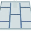 8-fach-Schubladeneinsatz Höhe 200mm, für Schubladeninnenmaß 600x600mm
