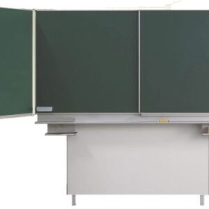 Klappschiebetafel 5000x1200mm (BH), Boden-Wandmontage, Kreideleiste, Stahlblech