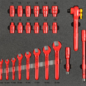 VDE-Werkzeugsatz 2, Schlüsselsatz (23 Teile), Einlagengröße 500x450mm
