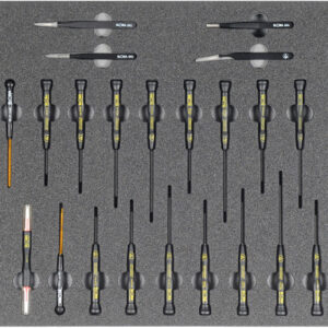 ESD/Elektronik-Werkzeugsatz 1, Schraubendreher (22 Teile), Einlagengröße 500x450