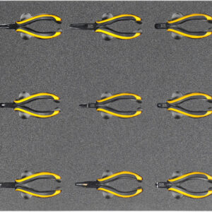 ESD/Elektronik-Werkzeugsatz 2, Zangensatz (9 Teile), Einlagengröße 500x450mm