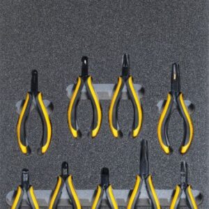 ESD/Elektronik-Werkzeugsatz 2, Zangensatz (9 Teile), Einlagengröße 330x480mm