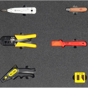 ESD/Elektronik-Werkzeugsatz 3, Kommunikation (6 Teile), Einlagengröße 500x450mm