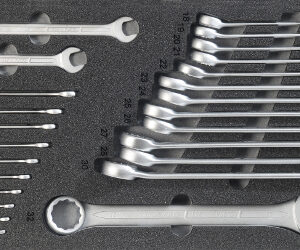 Kfz-Werkzeugsatz 3, Ringmaulschlüssel (25 Teile), Einlagengröße 300x600mm